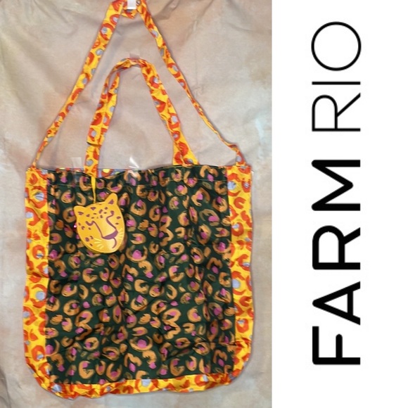 FARM Rio Handbags - SOLD OUT - NWOT 🐆 Farm rio jaguar bag reusable shopping tote 🐆